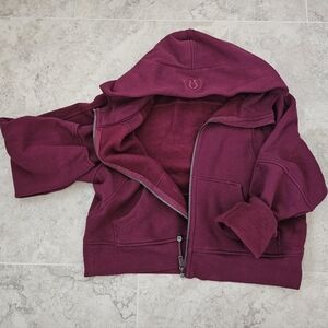 Lululemon Scuba Oversize Full-zip Hoodie,Xs/ S ,Maroon / Burgandy